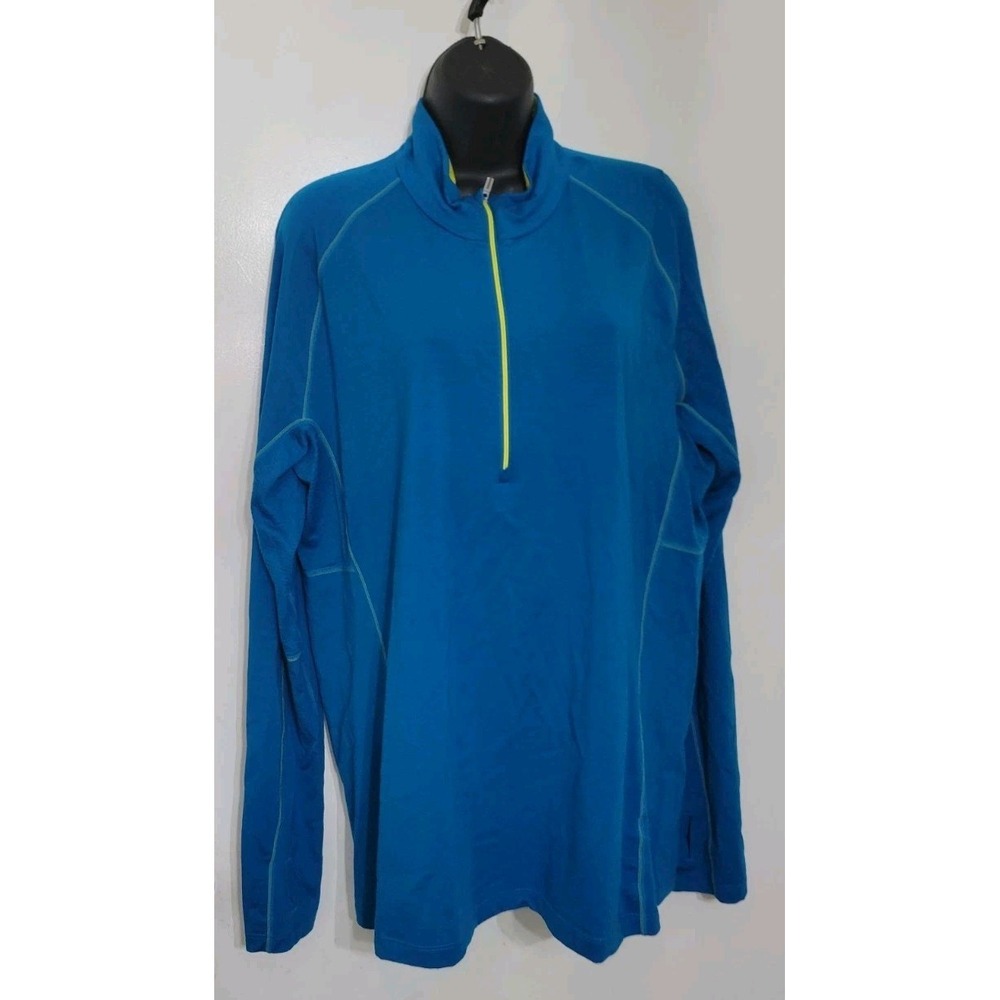 Icebreaker Merino Bodyfit Zone Blue Long Sleeve 1/2 Zip Men's Hoodie Size XL